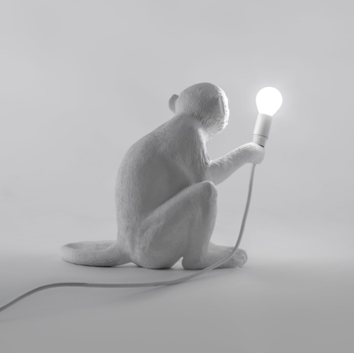 Seletti Monkey Sitting tafellamp wit OUTDOOR