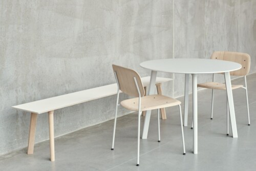 HAY CPH Deux 220 tafel-Pearl white-75x73 cm (Øxh)-Water-based beukenhout