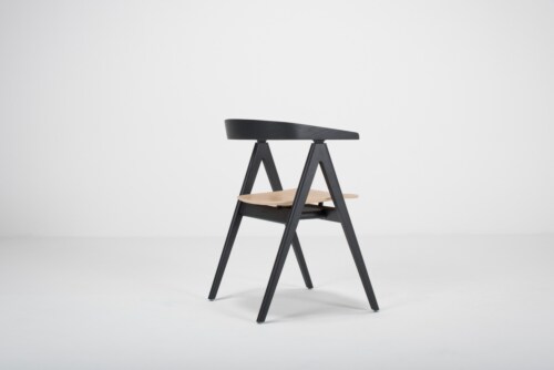Gazzda Ava Oak Lacquered black Chair stoel-Eiken fineer/White oil