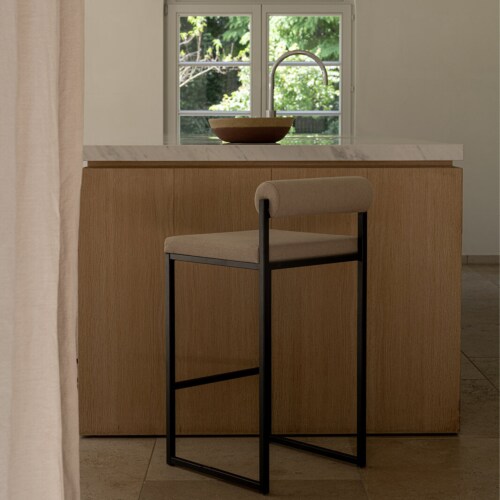 Studio HENK Bolster Bar Stool wit frame-Cube Natural 01-98 cm