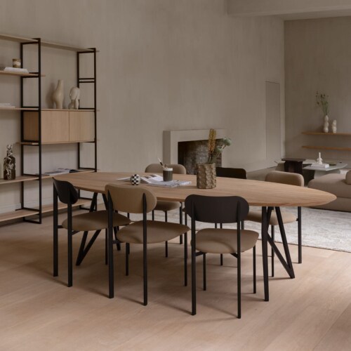 Studio HENK Oblique Chair wit frame-Cube Light Grey 60-Hardwax oil natural