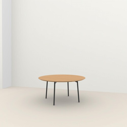 Studio HENK Flyta Quadpod tafel zwart frame 3 cm-∅ 140 cm-Hardwax oil light