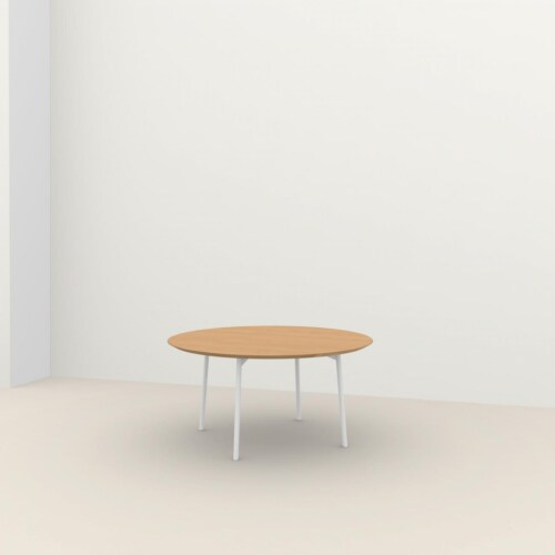 Studio HENK Flyta Quadpod tafel wit frame 4 cm-∅ 130 cm-Hardwax oil light