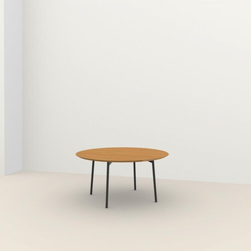 Studio HENK Flyta Quadpod tafel zwart frame 4 cm-∅ 150 cm-Hardwax oil natural