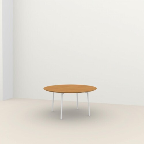 Studio HENK Flyta Quadpod tafel wit frame 4 cm-∅ 150 cm-Hardwax oil natural