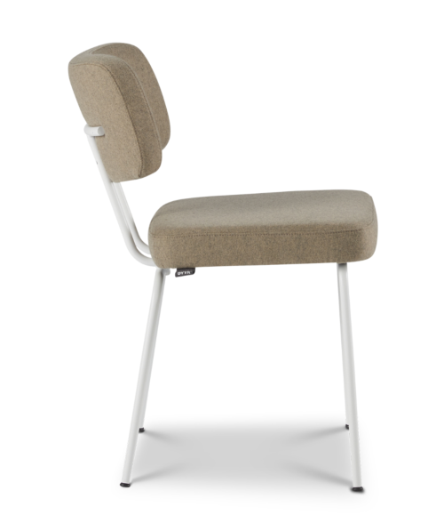 Dyyk Ted stoel - New Wool- wit onderstel-Stone