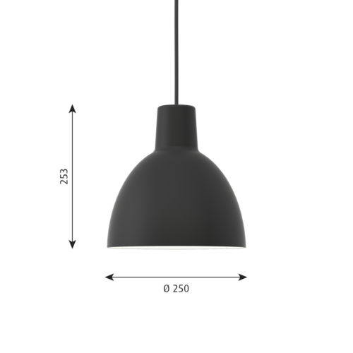 Louis Poulsen Toldbod hanglamp-Black-∅ 25 cm