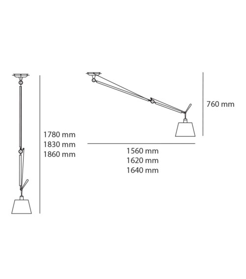 Artemide Tolomeo Sospensione Decentrata hanglamp-Perkament-∅ 24 cm