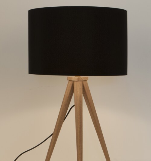 Zuiver Tripod Wood tafellamp-Zwart