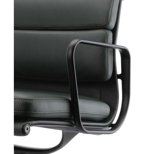 Vitra Aluminium Chair Black EA 208 Soft Pad stoel