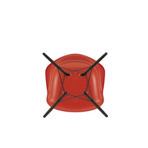 Vitra Eames DAW stoel met donker esdoorn onderstel-Roest oranje