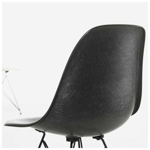 Vitra Eames DSX Fiberglass stoel met zwart onderstel-Parchment