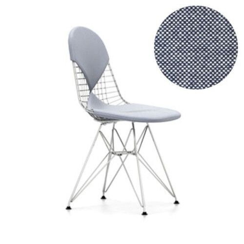 Vitra Eames Wire Chair DKR 2 stoel verchroomd onderstel-Blauw