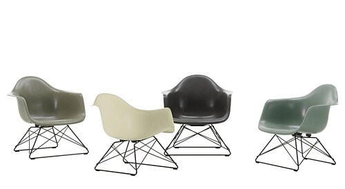 Vitra Eames LAR Fiberglass loungestoel met wit onderstel-Sea Foam Green