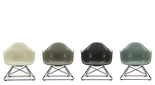 Vitra Eames LAR Fiberglass loungestoel met verchroomd onderstel-Raw Umber