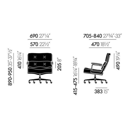Vitra Lobby Chair ES 104 bureaustoel-Zwart