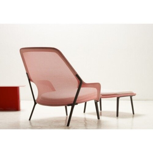 Vitra Slow chair met Ottoman loungestoel-Bruin