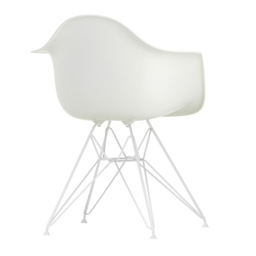 Vitra Eames DAR stoel met wit gepoedercoat onderstel-Wit