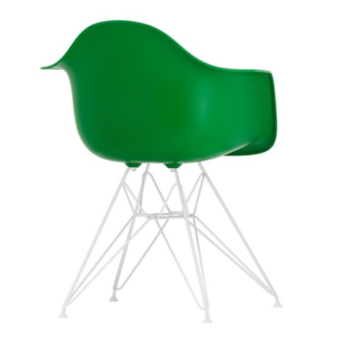 Vitra Eames DAR stoel met wit gepoedercoat onderstel-Groen