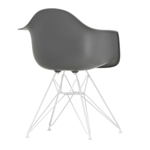 Vitra Eames DAR stoel met wit gepoedercoat onderstel-Graniet grijs