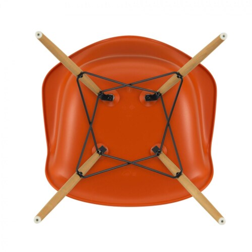 Vitra Eames DAW stoel met essenhout onderstel-Roest oranje
