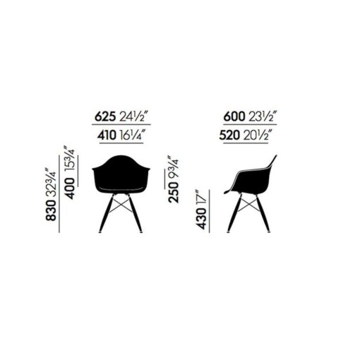 Vitra Eames DAW stoel met essenhout onderstel-Wit