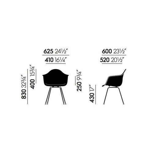 Vitra Eames DAX stoel met wit onderstel-Licht grijs