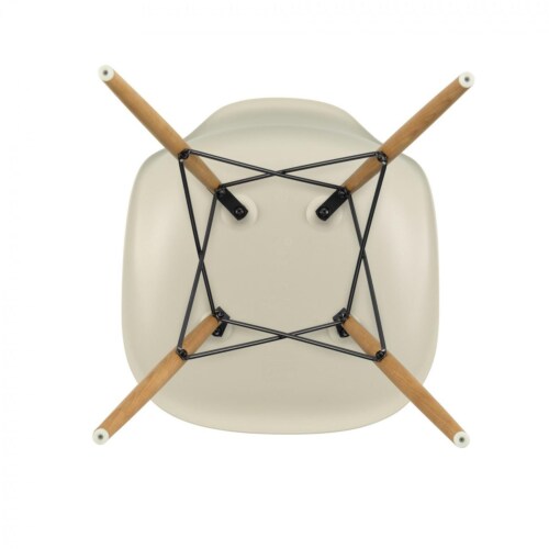 Vitra Eames DSW stoel met essenhout onderstel-Pebble