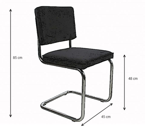 Zuiver Ridge Rib Brushed metal stoel-Rood
