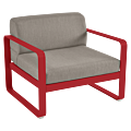 Fermob Bellevie fauteuil met grey taupe zitkussen