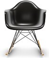 Vitra Eames RAR schommelstoel met zwart onderstel