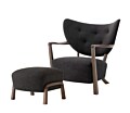 &tradition Wulff fauteuil + poef oiled walnut