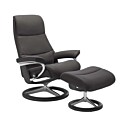 Stressless View M Signature chroom relaxfauteuil+hocker