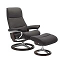Stressless View M Signature chroom relaxfauteuil+hocker